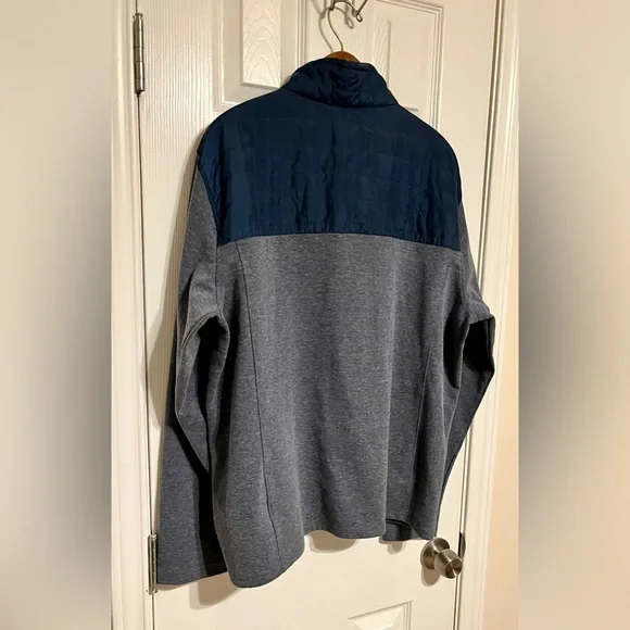 Eddie Bauer Blue and Gray Quarter-Zip Pullover Adult Size XL - Picture 7 of 10